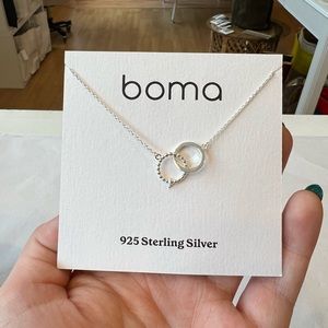 Boma Sterling Silver Deluxe Dot Circle Pendant Necklace